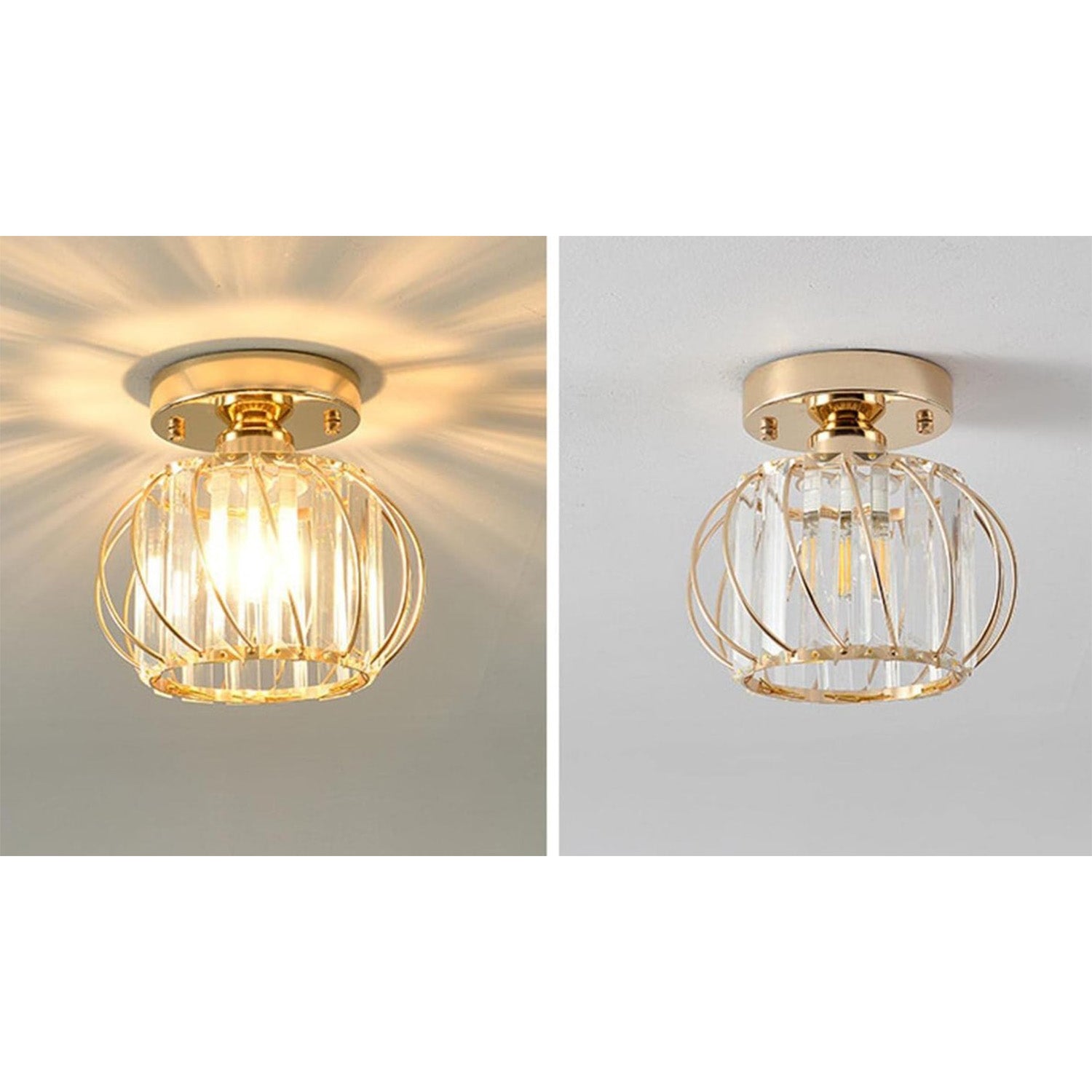 Bath Plus TB+ Modern Flush Mount Crystal Ceiling Light