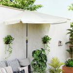 2.3m Half Round Parasol Balcony W/ Crank | White