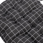 Outdoor Bench Cushion Black Checkered Thick Padded Seat Pad With Ties For Garden Or Patio Furniture