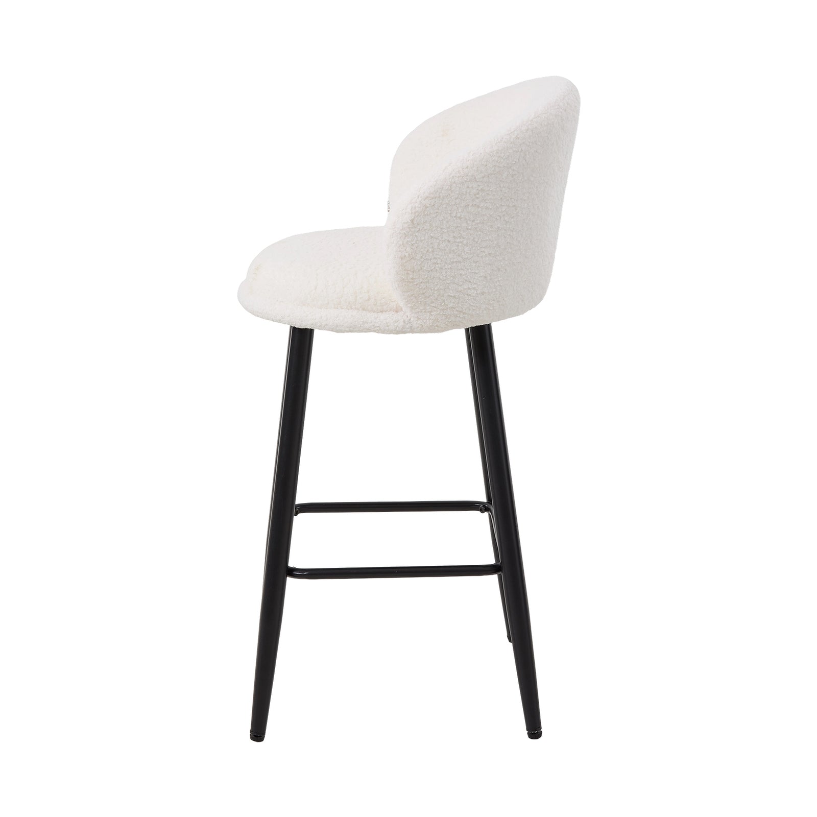 Breeins Set Of 2 Sherpa Fleece Upholstered Bar Stools