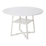 120cm Dia X 76cm H Round Dining Table With Storage Shelf | White