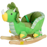 Rocking Horse Dinosaur Design Baby Rocker With Animal Sound, Green