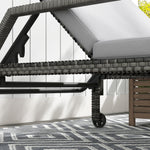 Rattan Wicker Chaise Lounger W/ Adjustable Backrest