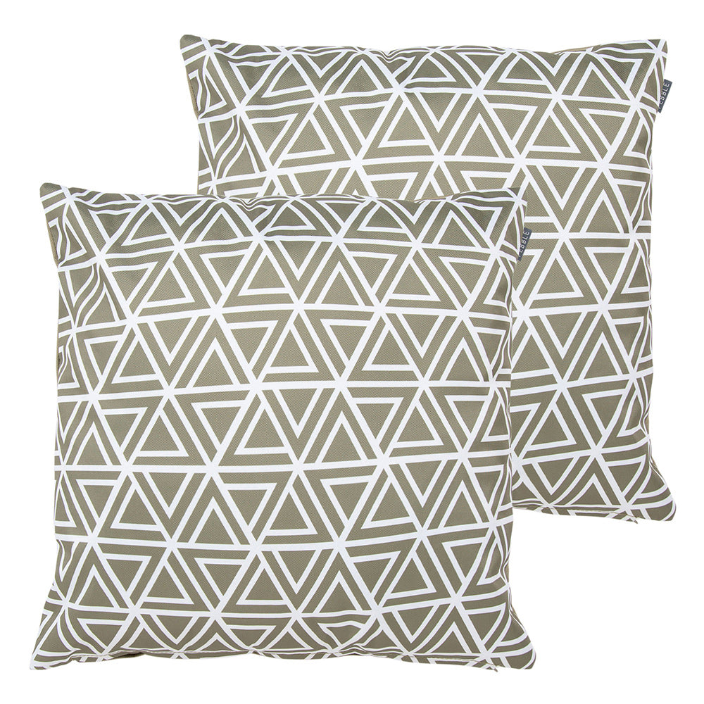 Art Deco Geometric Print Outdoor Cushion (set Of 2)
