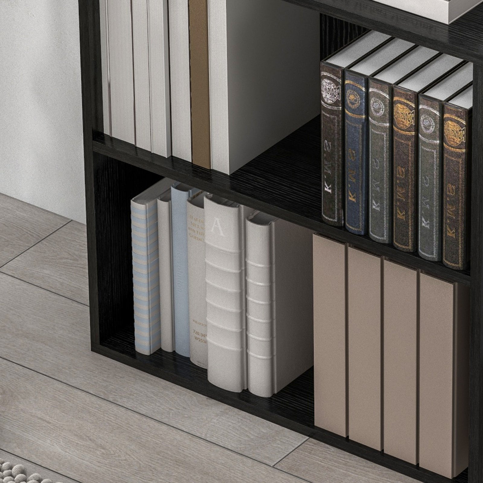 Bookshelf Display Storage Shelf With 2 Compartments Study | One Size | Black