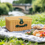 Outsunny Wicker Picnic Basket For 2 W/ Insulated Cooler Bag