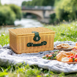 Wicker Picnic Basket For 2 W/ Insulated Cooler Bag