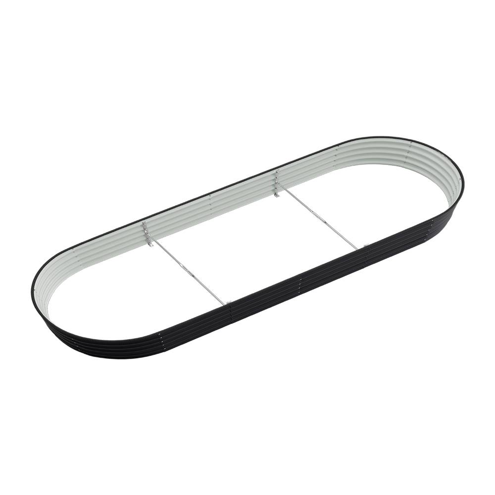 160/240/320cm W X 80cm D X 42cm H Galvanised Raised Beds For Garden, Metal Elevated Planter Box With Safety Edging, Easy Diy For Growing Flowers, | Medium | Anthracite