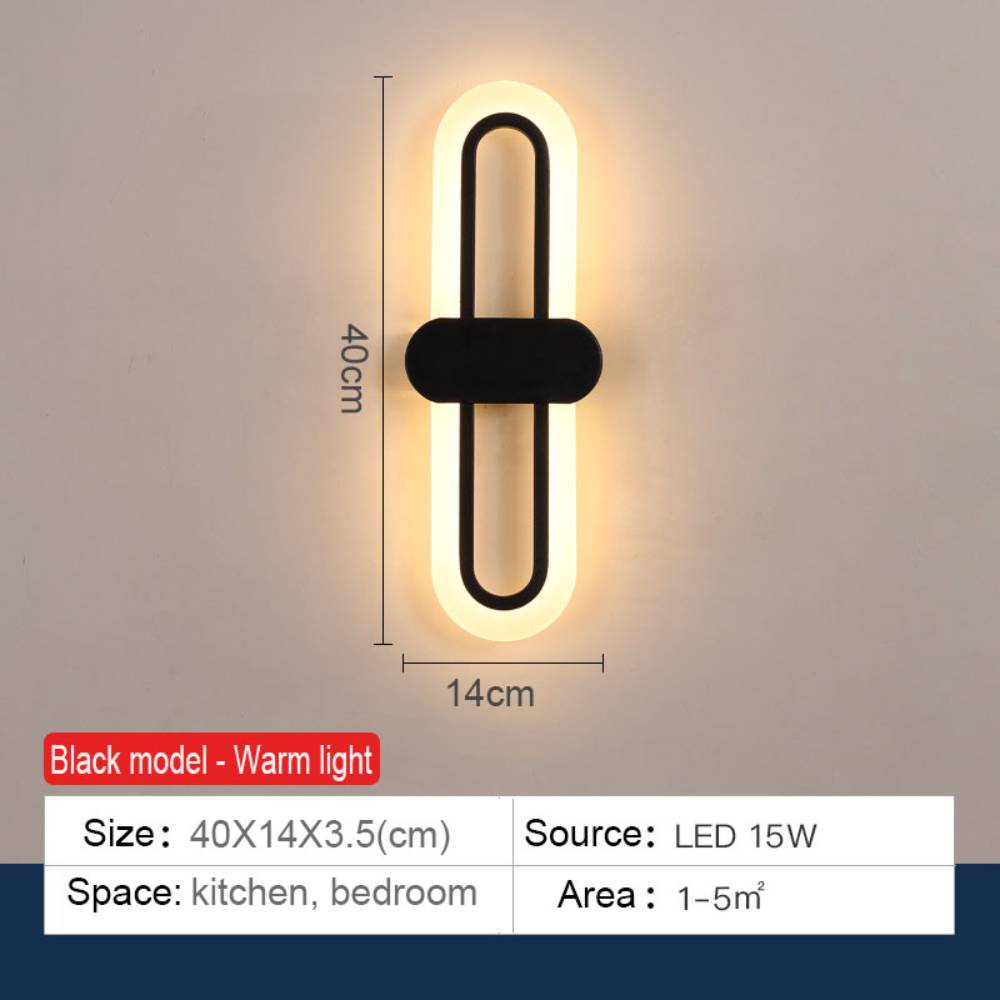 Modern Oval Led Wall Light With Acrylic Shade