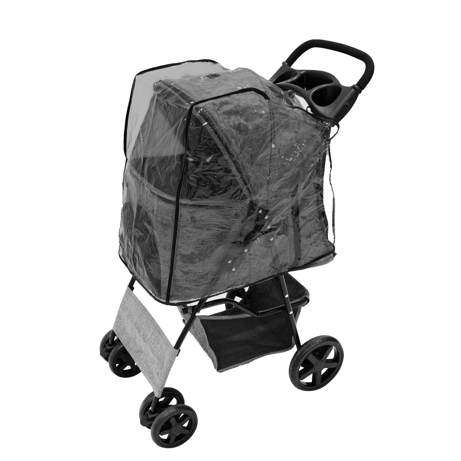Pet Stroller With Rain Cover | Grey