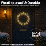 Xmas Haus 55cm 96warm White Led Metal Ring 3m Lead Outdoor