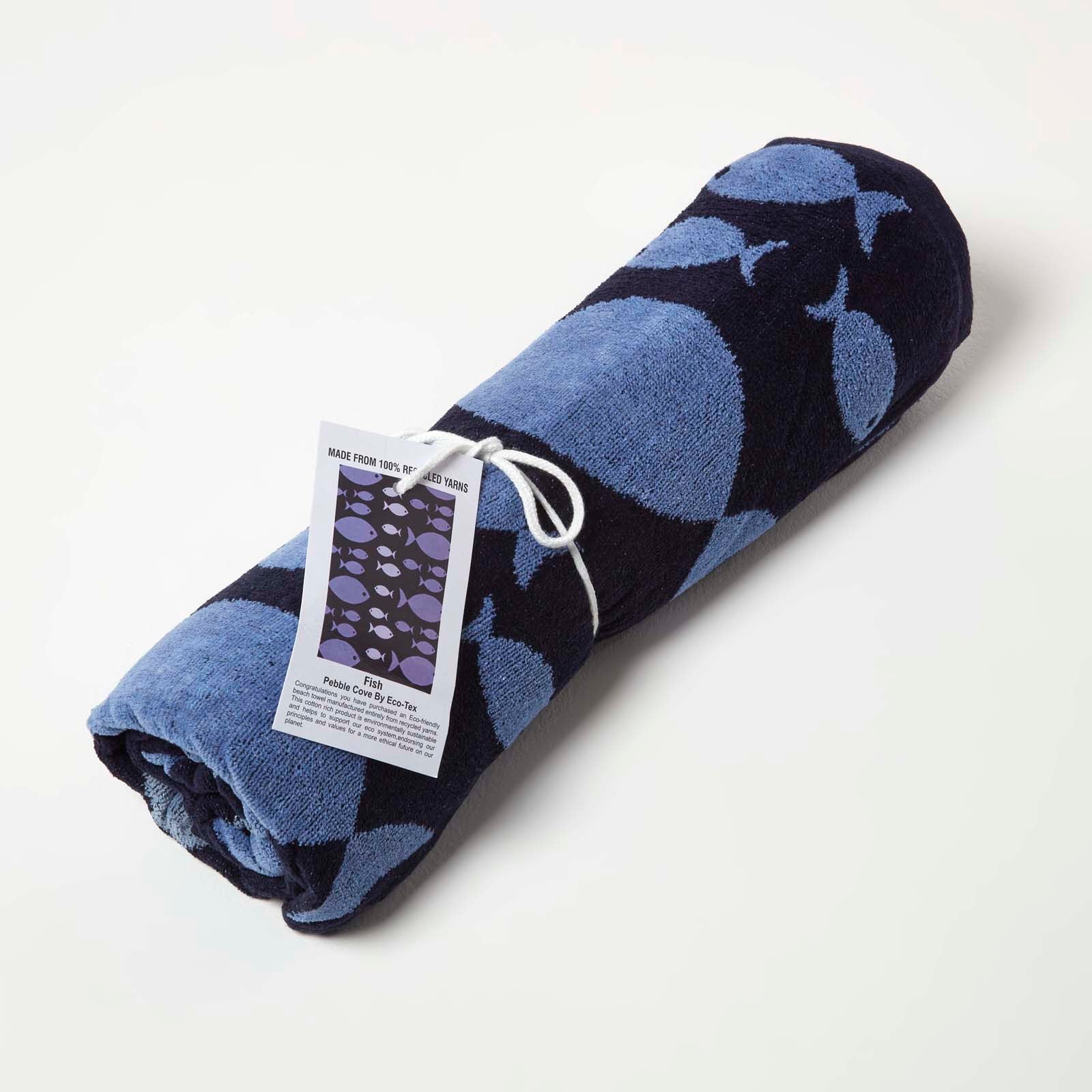 Blue Fish 100% Recycled Cotton Beach Towel