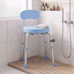 HOMCOM 360° Swivel Shower Stool, Rotating Shower Chair With Aluminium Frame