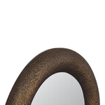 Solid Mango Wood Round Metallic Hammered Mirror