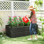 Galvanised Steel Outdoor Raised Bed W/ Reinforced Rods | Black
