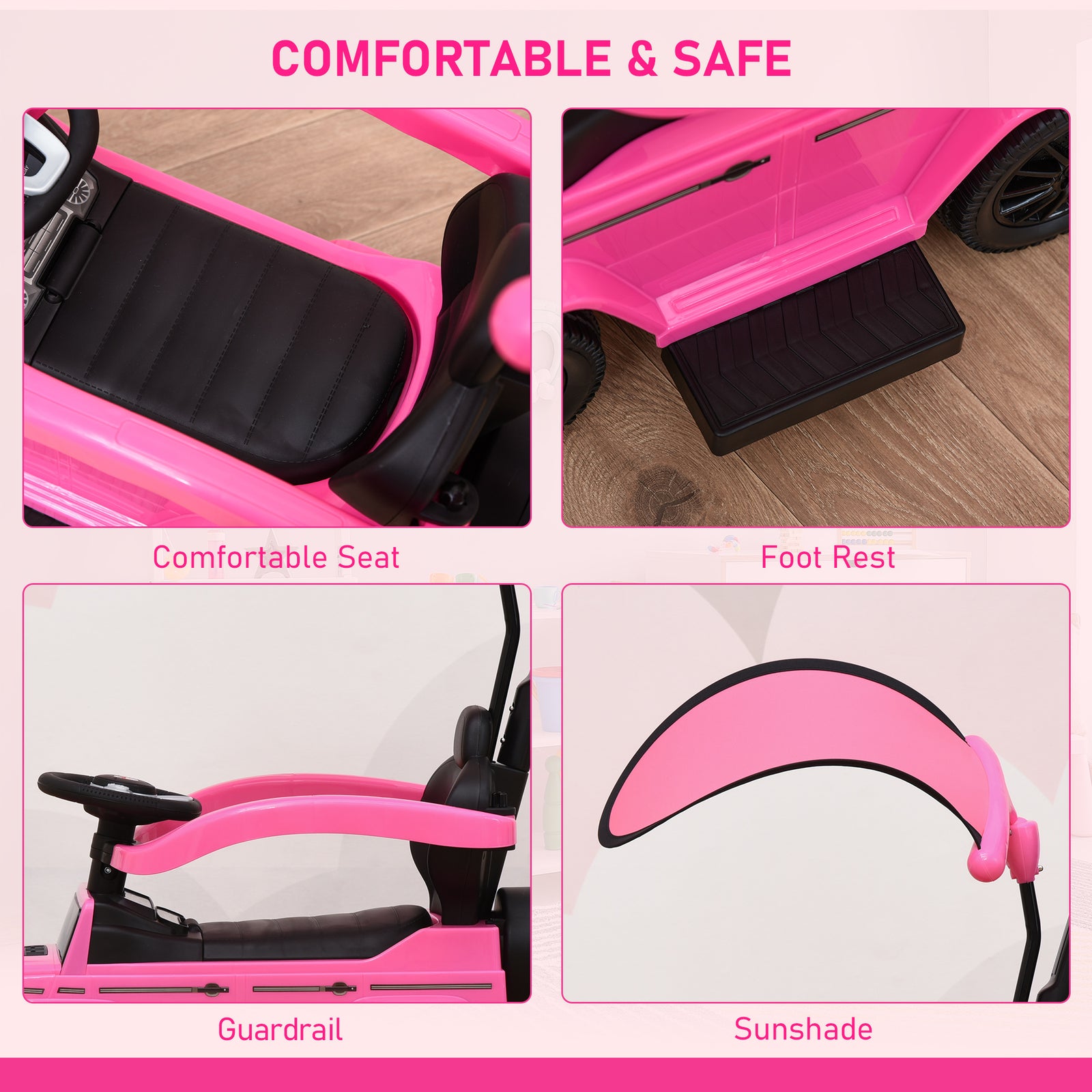 Kids Ride-on Push Car 3 In 1 Benz G350 Baby Floor Slider Walker | Pink