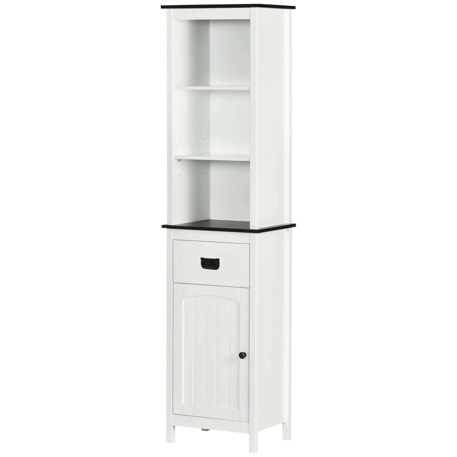 Freestanding Tallboy Storage Unit W/ Drawer Single Door