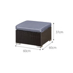 Acorn Deluxe Rattan 10 Seat Modular Sofa Set | Black