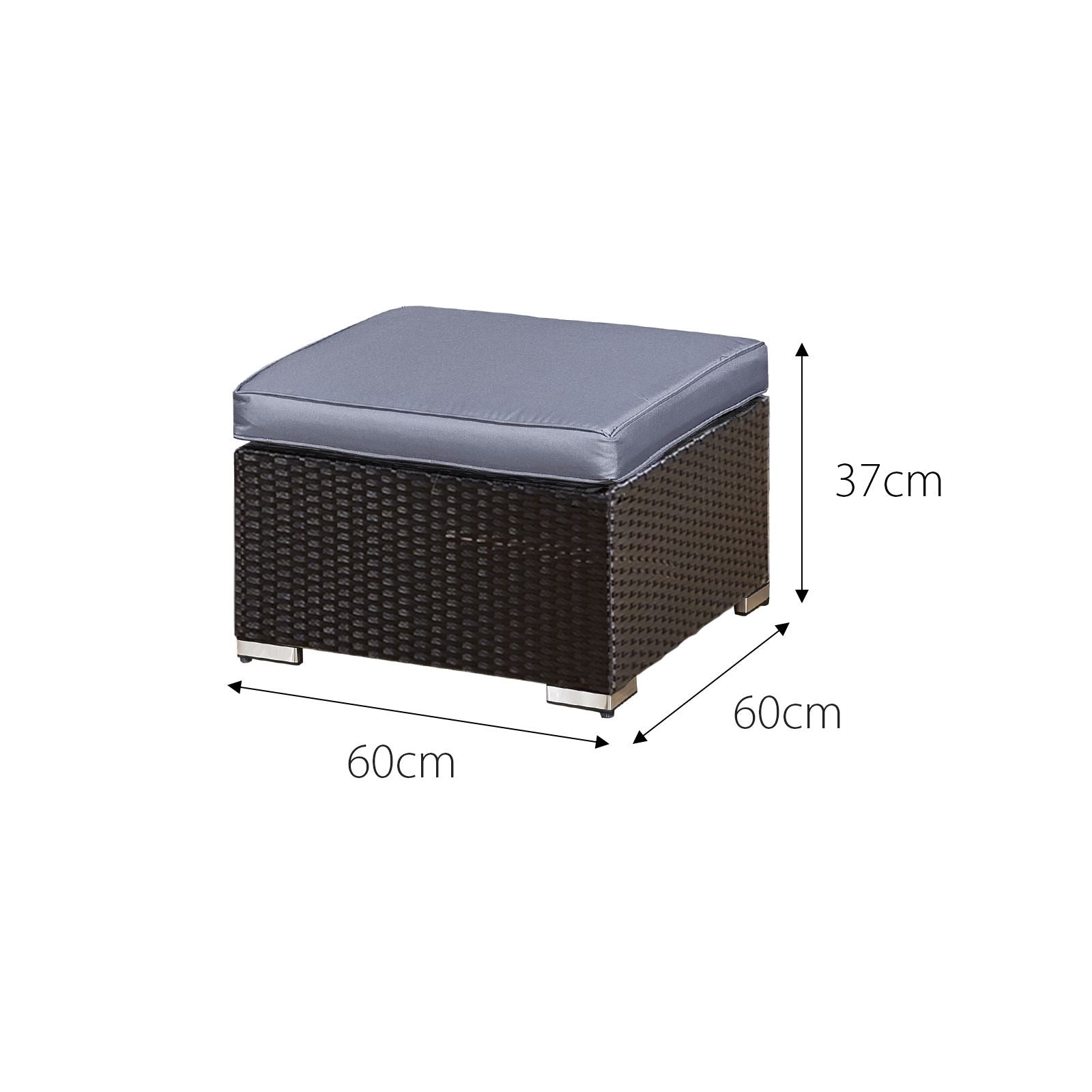 Acorn Deluxe Rattan 10 Seat Modular Sofa Set | Black