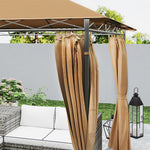 3x3m Garden Gazebo, Double Roof | Brown