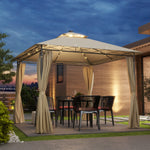 3x3m Garden Gazebo, Double Roof | Beige