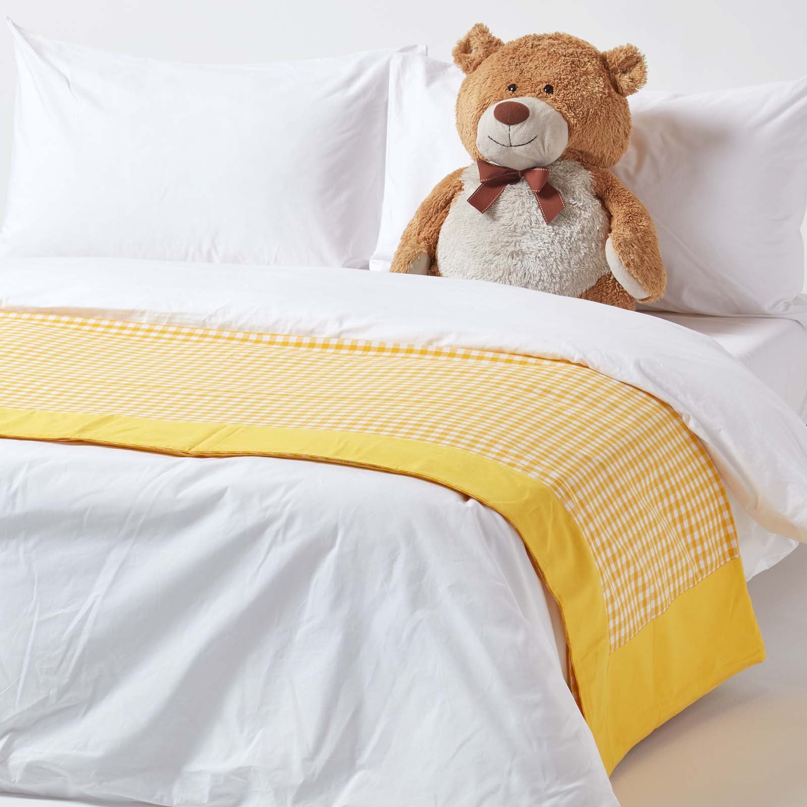 Cotton Gingham Check Throw | 150cm x 200cm | Yellow