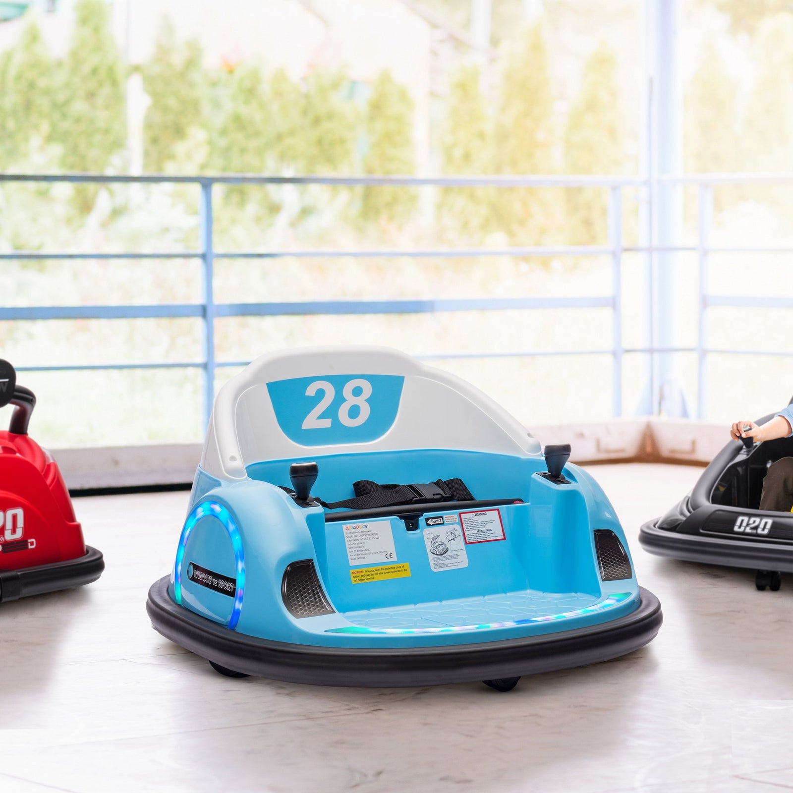 360° Rotation 12v Kids Bumper Car W/ Remote Control | Blue