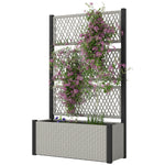 Garden Planter Box With Trellis, Rattan Raised Bed