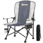 Camping Chair Padded With Side Pocket | Light Grey