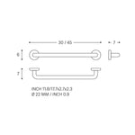 Grab Rail 45cm Straight Up To 150kg Architect S+ Collection | Brushed Stainless Steel
