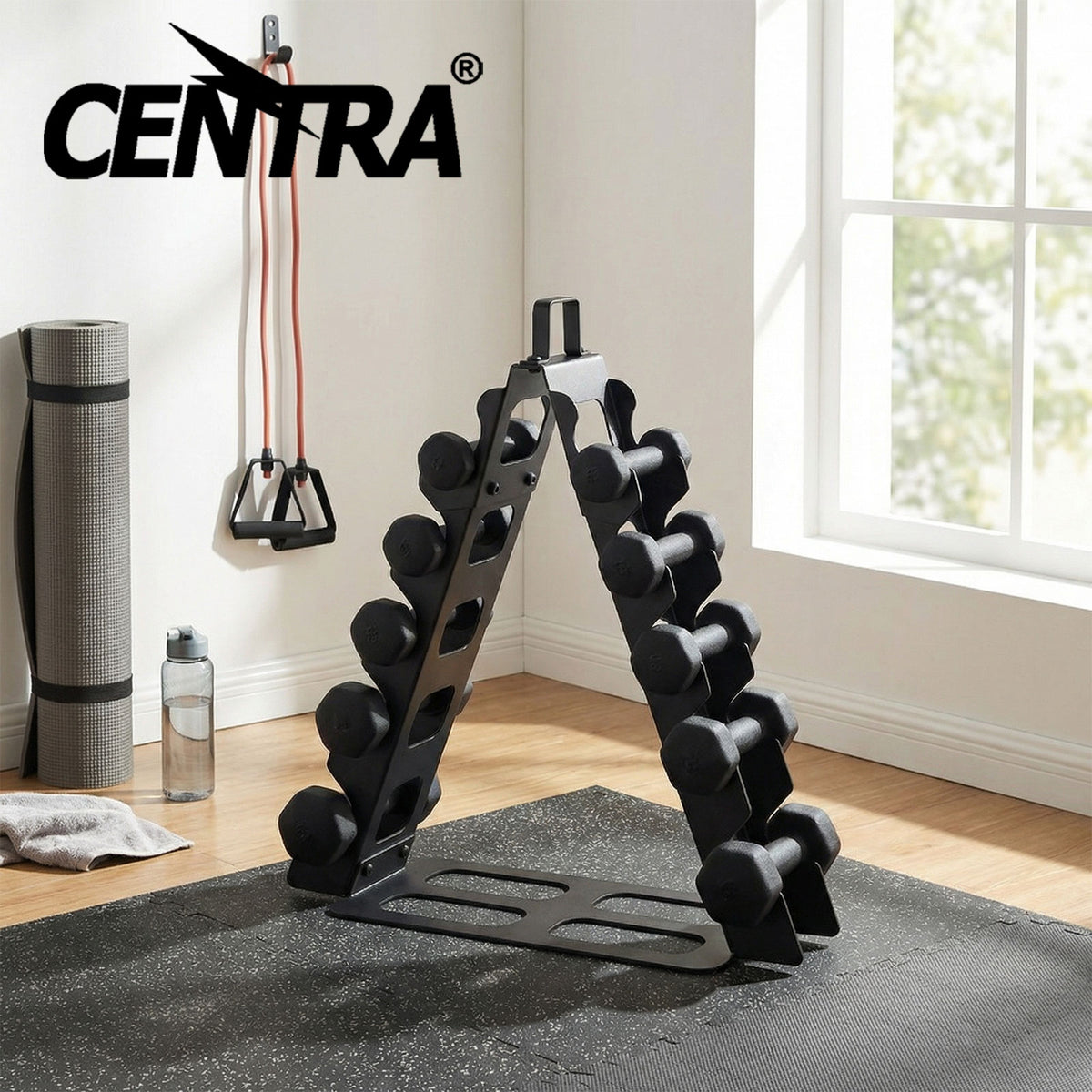 Centra Dumbbell Rack Stand Steel A-frame Home Gym Weight Storage Holder 180lb