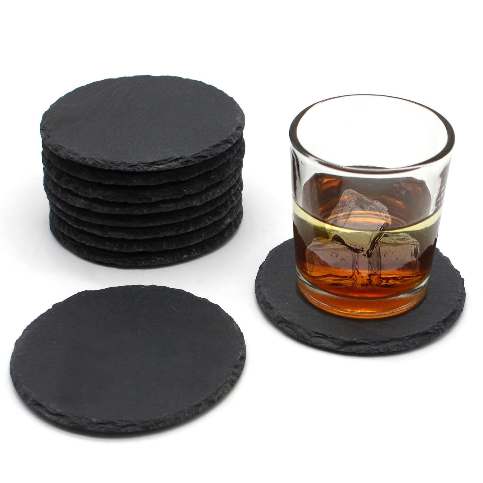 Slate Coasters Round 80 Pieces 10cm Drinking Mat Wholesale