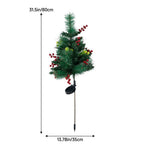Set Of 2 Solar-powered Pre-lit Artificial Christmas Tree Decorations With Lights