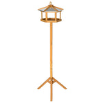 Pawhut Bird Table Wooden Feeding Station With Stand For Garden Wooden 153cm