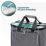 Knitting Bag Crochet Storage Bag Yarn Organiser Pvc Lid | Large | Grey