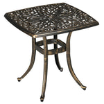 Aluminum Garden Table With Umbrella Hole - Bronze Tone