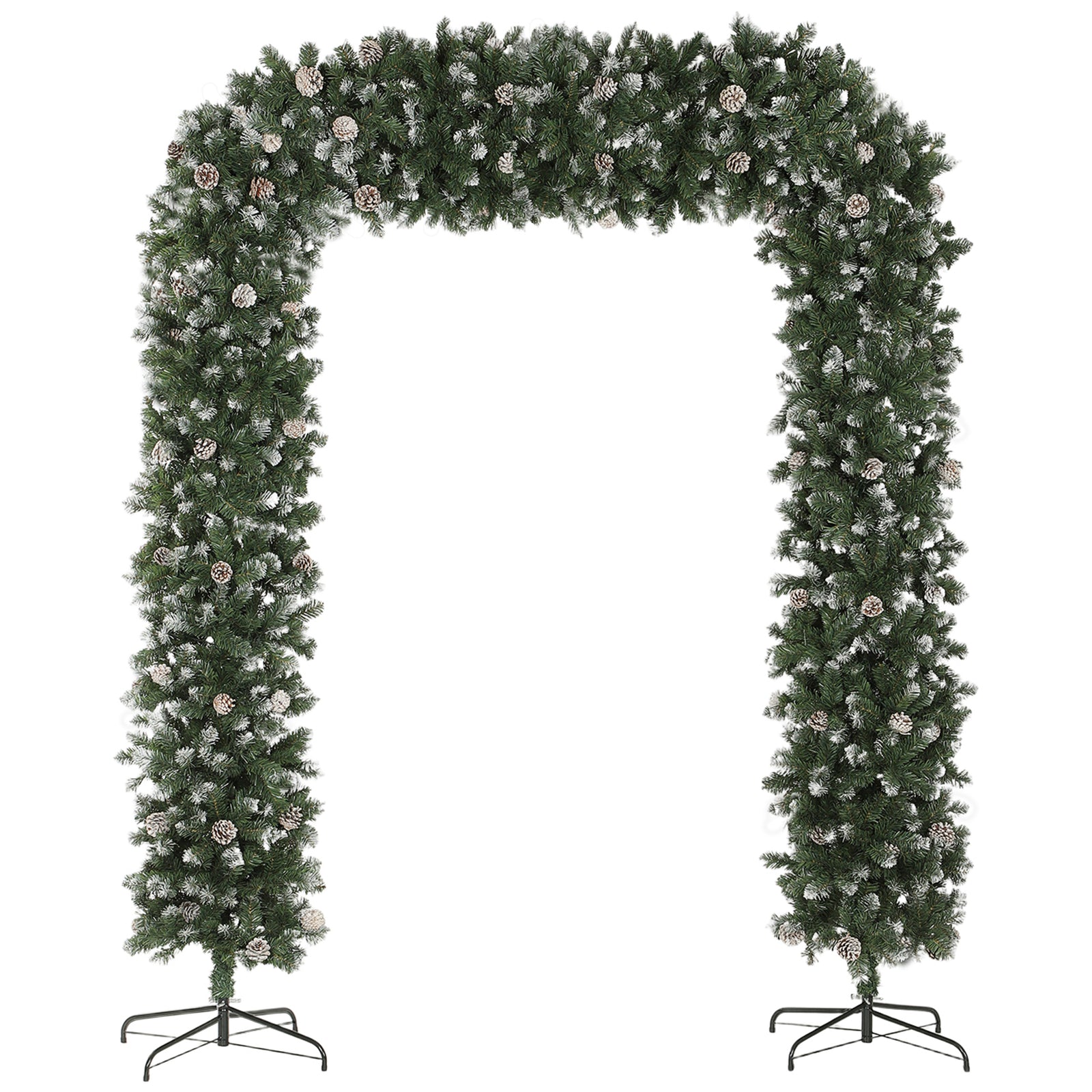 8.2 Ft Snow Frosted Christmas Tree Arch, Doorway Decor With 1800 Tips