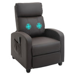 Recliner Sofa Chair Pu Leather Massage W/ Remote | Brown