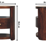 Bordeaux Bedside, 1 Drawer, 2 Open Slot, Brown