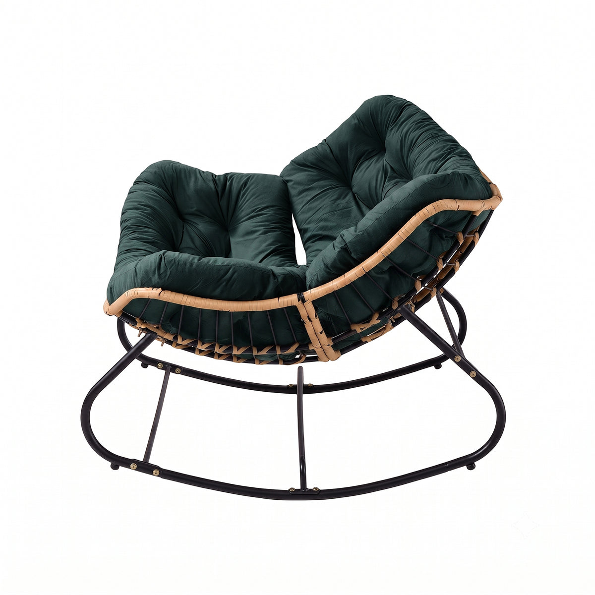 Modern Rocking Chair with Cushion – Compact | Green