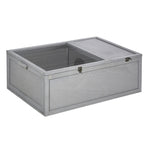 94 Cm Wooden Tortoise House Turtle Habitat Small Reptile Cage | Gray