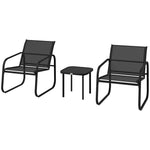 Garden Bistro Set, Metal Garden Furniture Set W/ Mesh Chairs