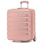 56x45x25cm Hard Cabin Suitcase - Lightweight 2-Wheel ABS Carry On Hand Luggage | Cabin | Rose