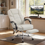 Massage Office Chair With Heat, 135° Reclining Desk Chair | Cream