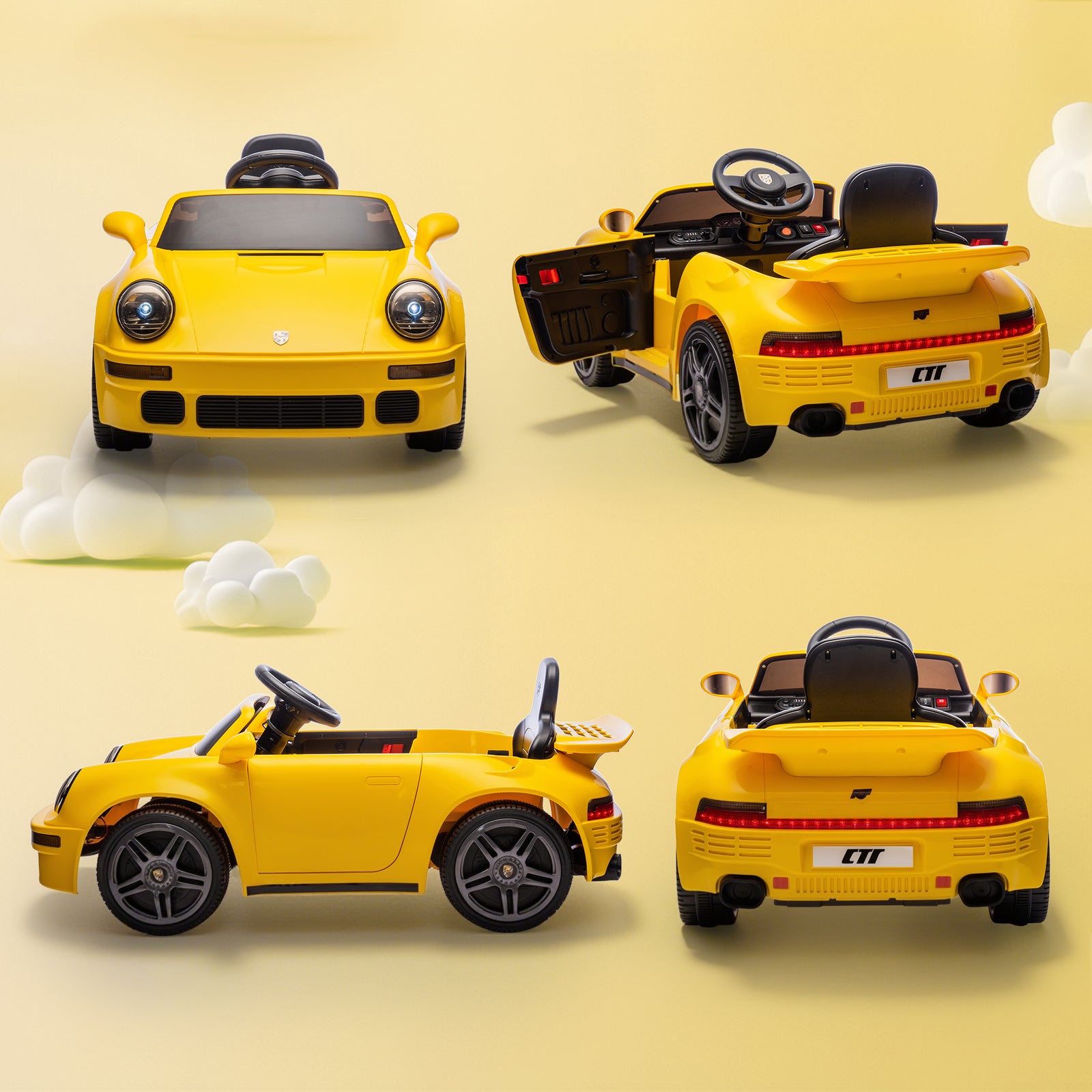 Battery Powered Kids Electric Car With Remote Control | Yellow