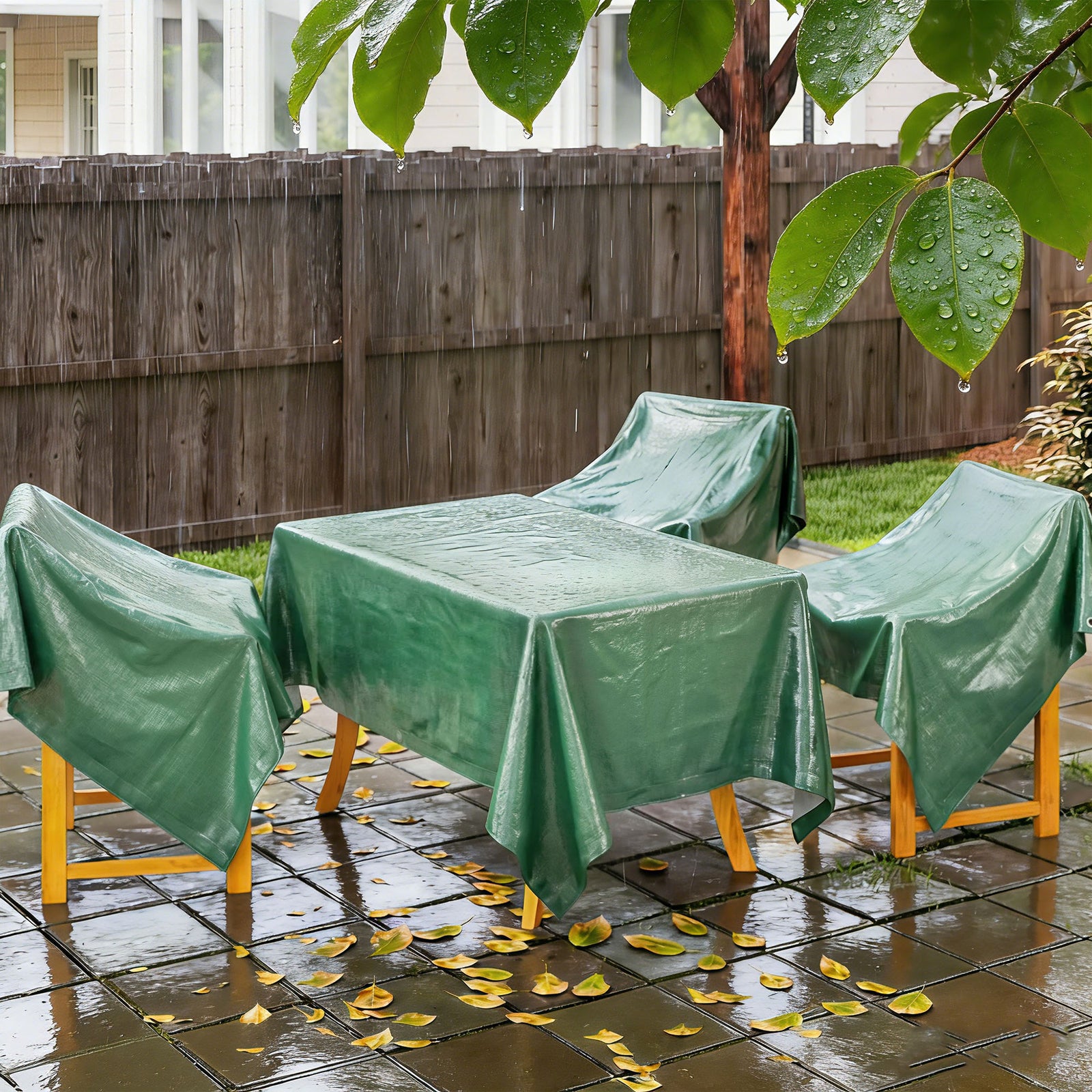 Waterproof Tarpaulin, 90gsm Tear-resistant Pe Tarp | M | Green