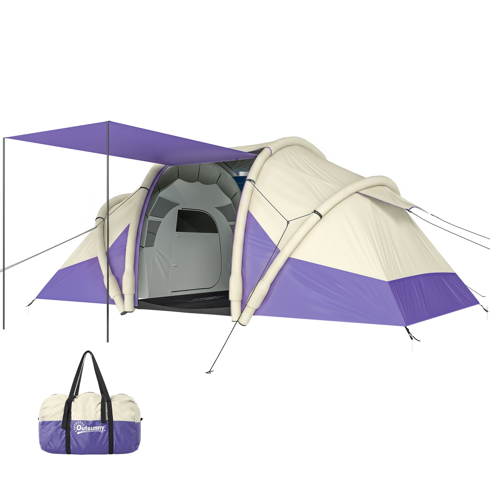 Inflatable Tent 3000mm Waterproof For 4 Person | Purple