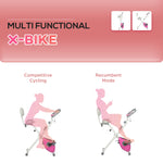Folding Exercise Bike - Adjustable Resistance & Seat Height | White