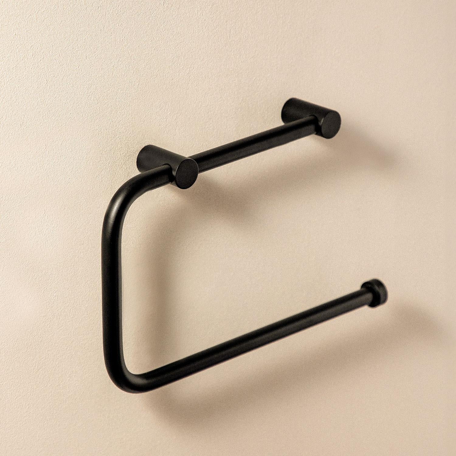 Towel Ring, Matt Black, Wall-mounted, 20cm Diameter, Collection Logic