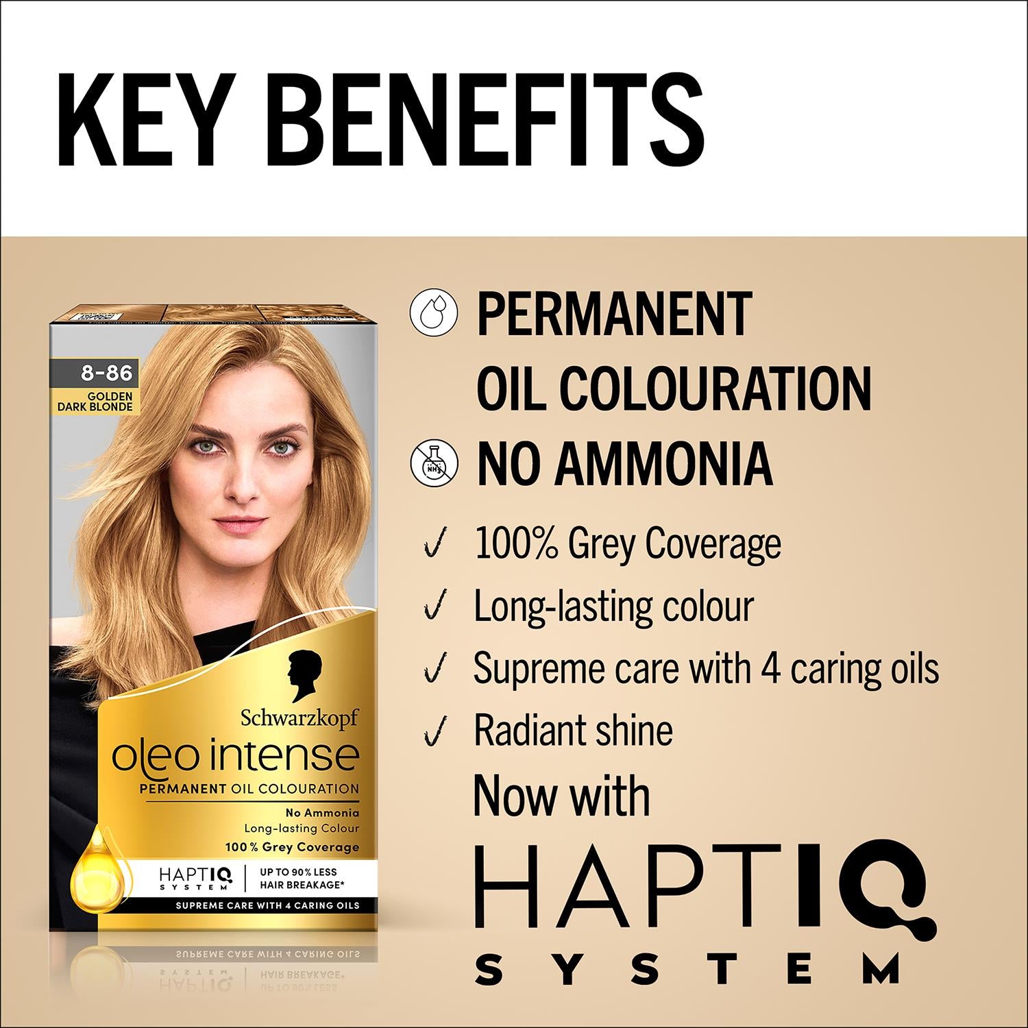 Schwarzkopf Oleo Intense Permanent Oil Colour Hair Dye 8-86 Golden Dark Blonde